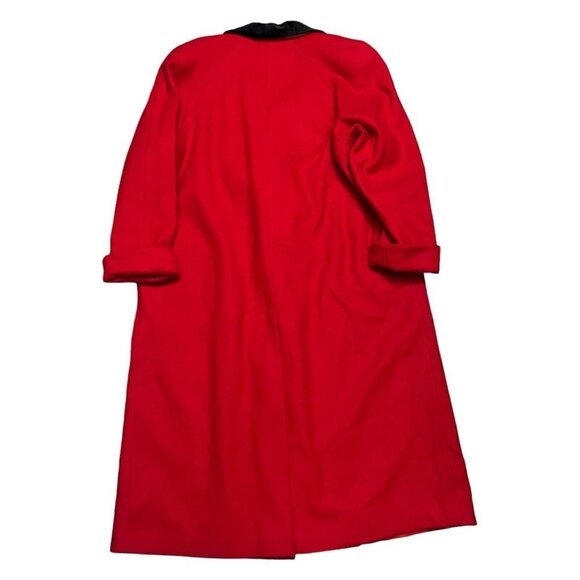 STUNNING Vintage 80s 90s Luxury Red Designer KATHRYN DEENE Recycled Wool Coat 14 - Picture 5 of 6